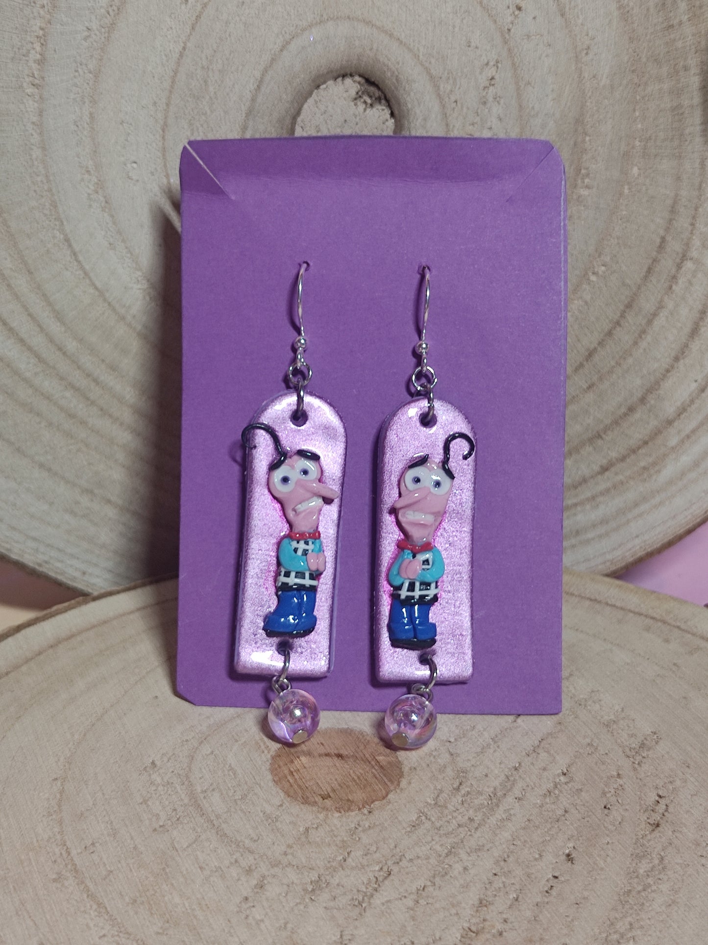 Inside Out handmade earrings -Clay-