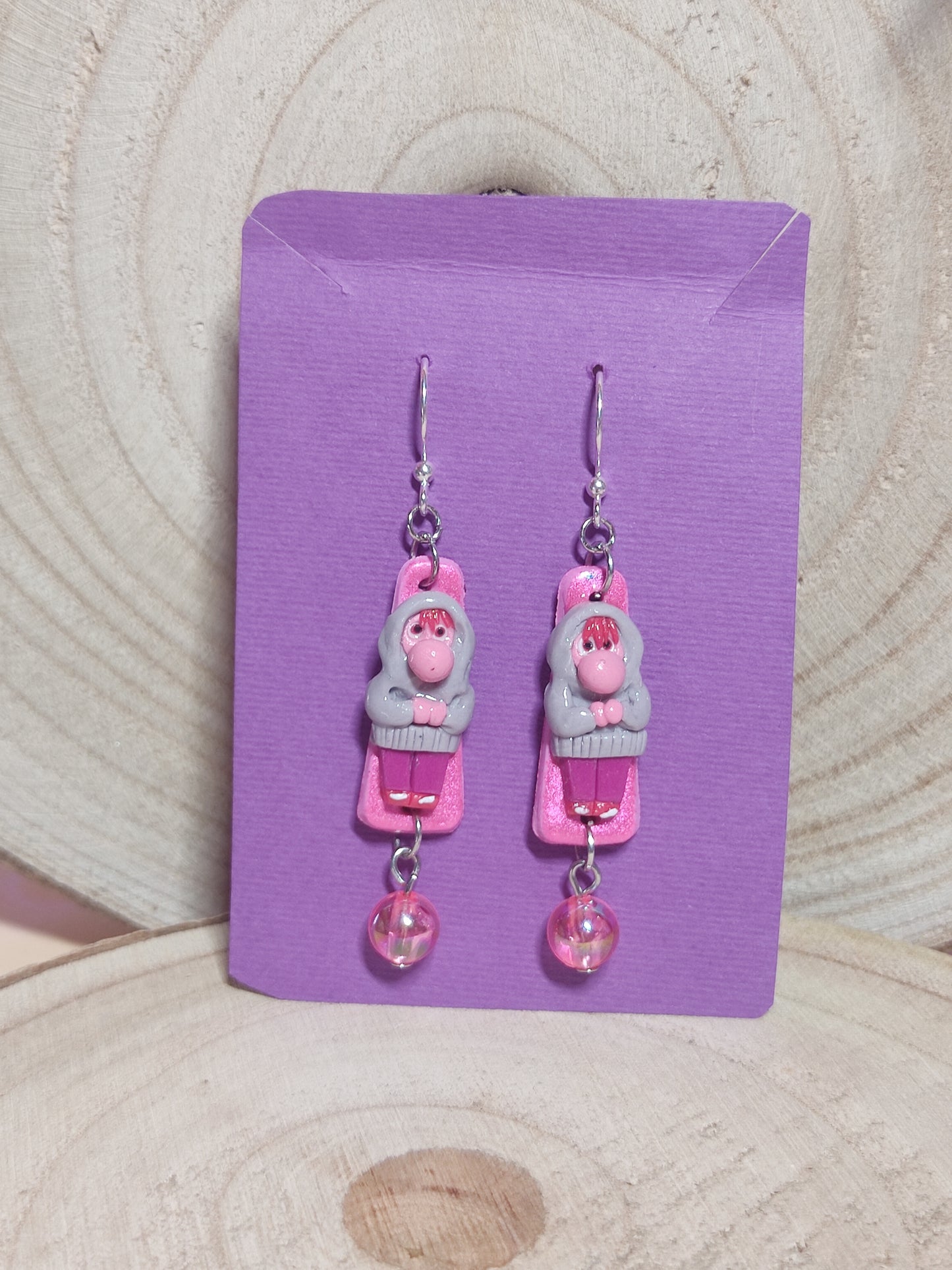 Inside Out handmade earrings -Clay-
