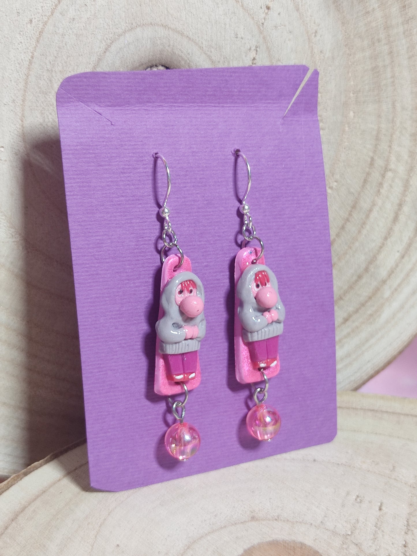 Inside Out handmade earrings -Clay-