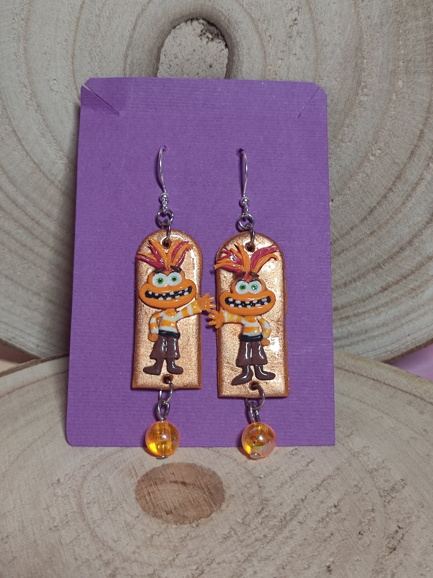 Inside Out handmade earrings -Clay-