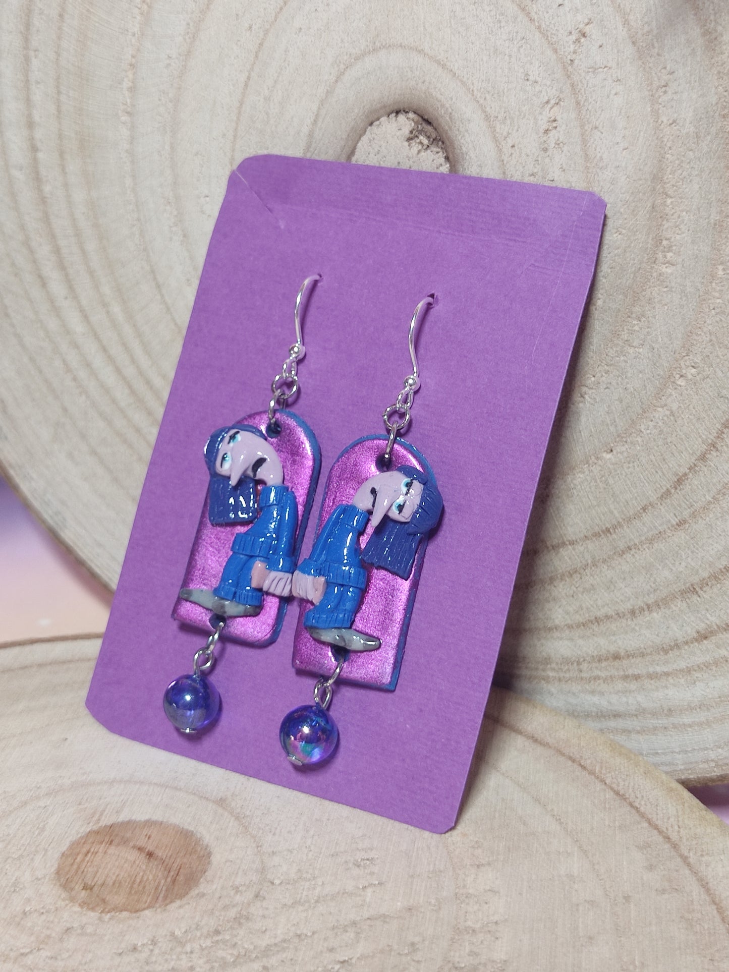 Inside Out handmade earrings -Clay-