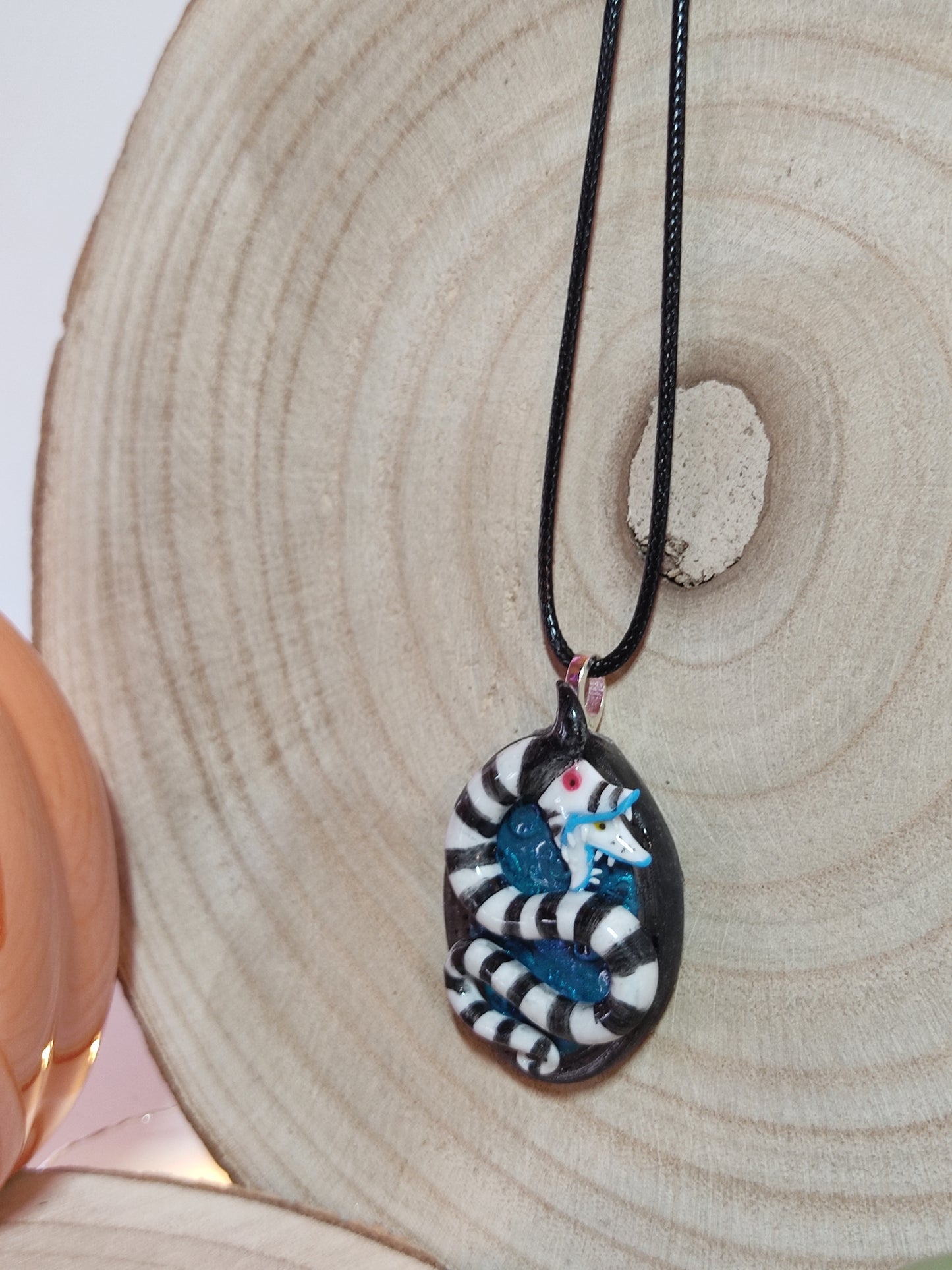 Beetlejuice Sandworm Necklace Clay