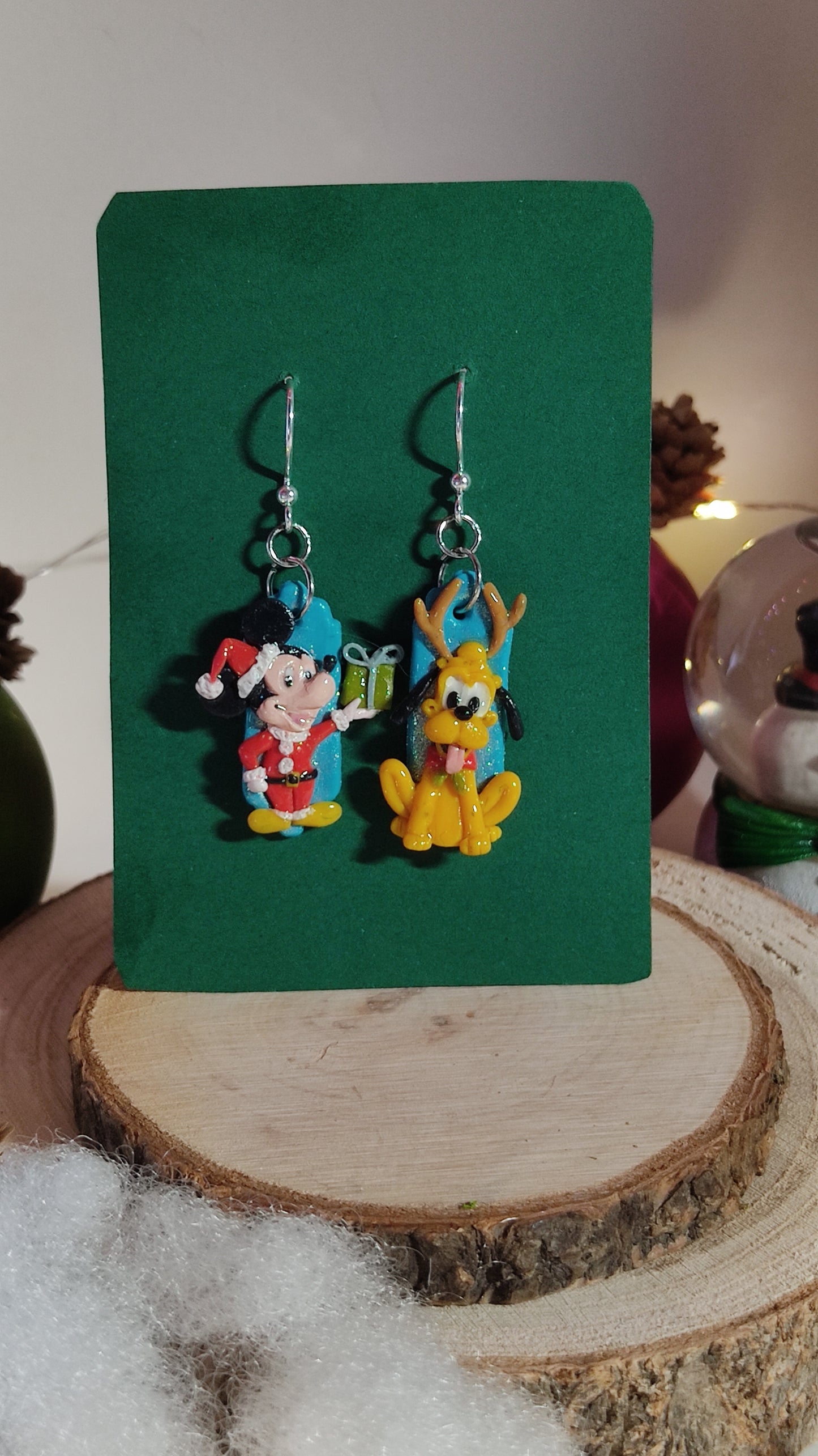Mickey Mouse & Pluto Christmas earrings π
