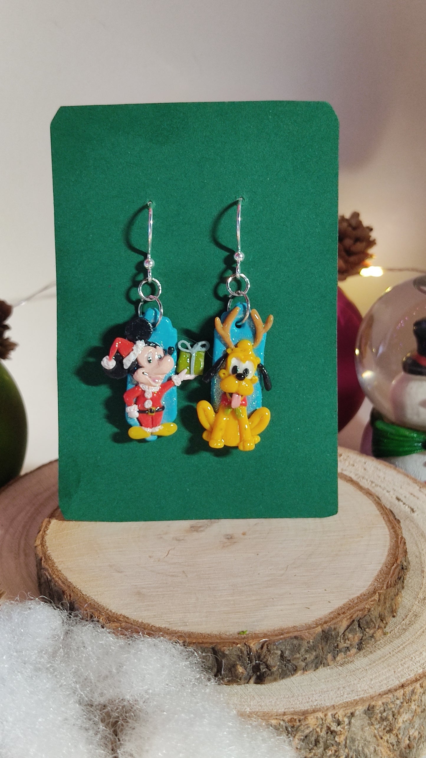 Mickey Mouse & Pluto Christmas earrings π