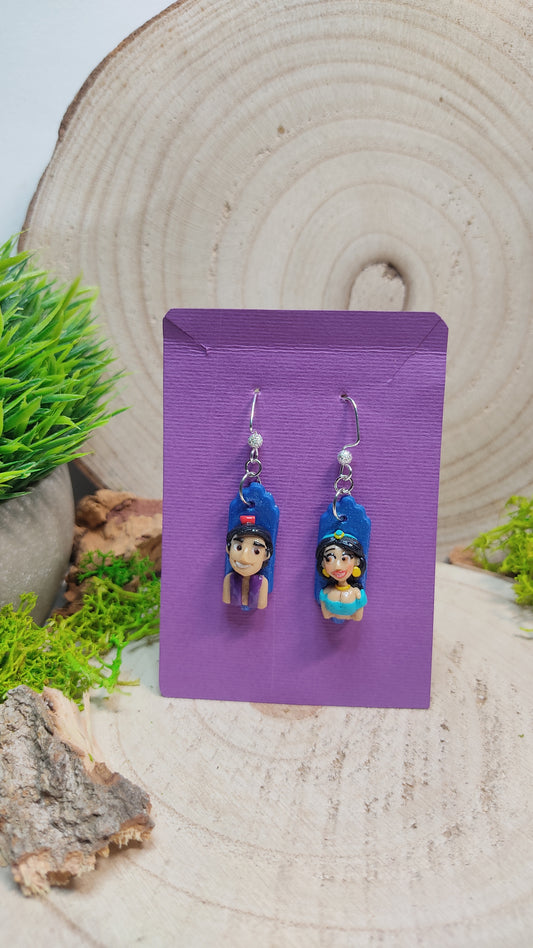 Handmade Aladdin earrings -Clay-