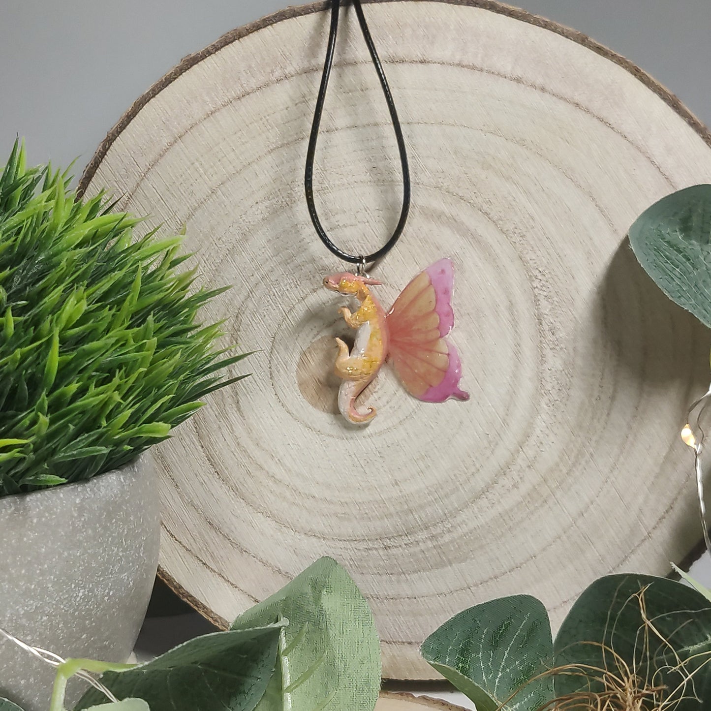 Fairy Dragons Necklace -Clay-