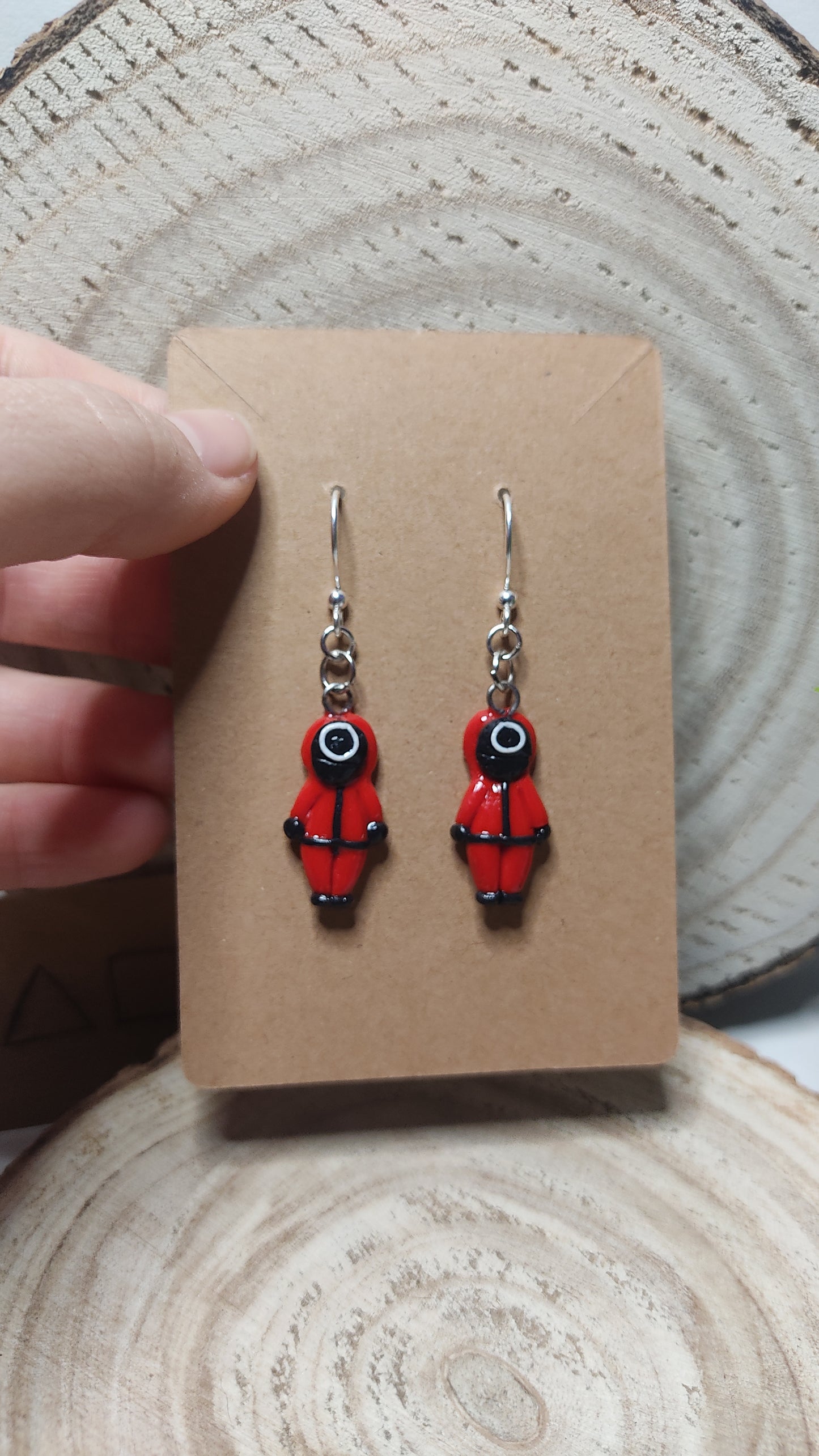 Handmade earrings Squid Game guards