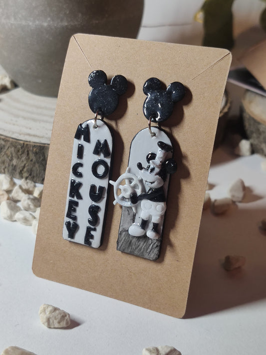 Mickey Mouse steamboat willie earrings