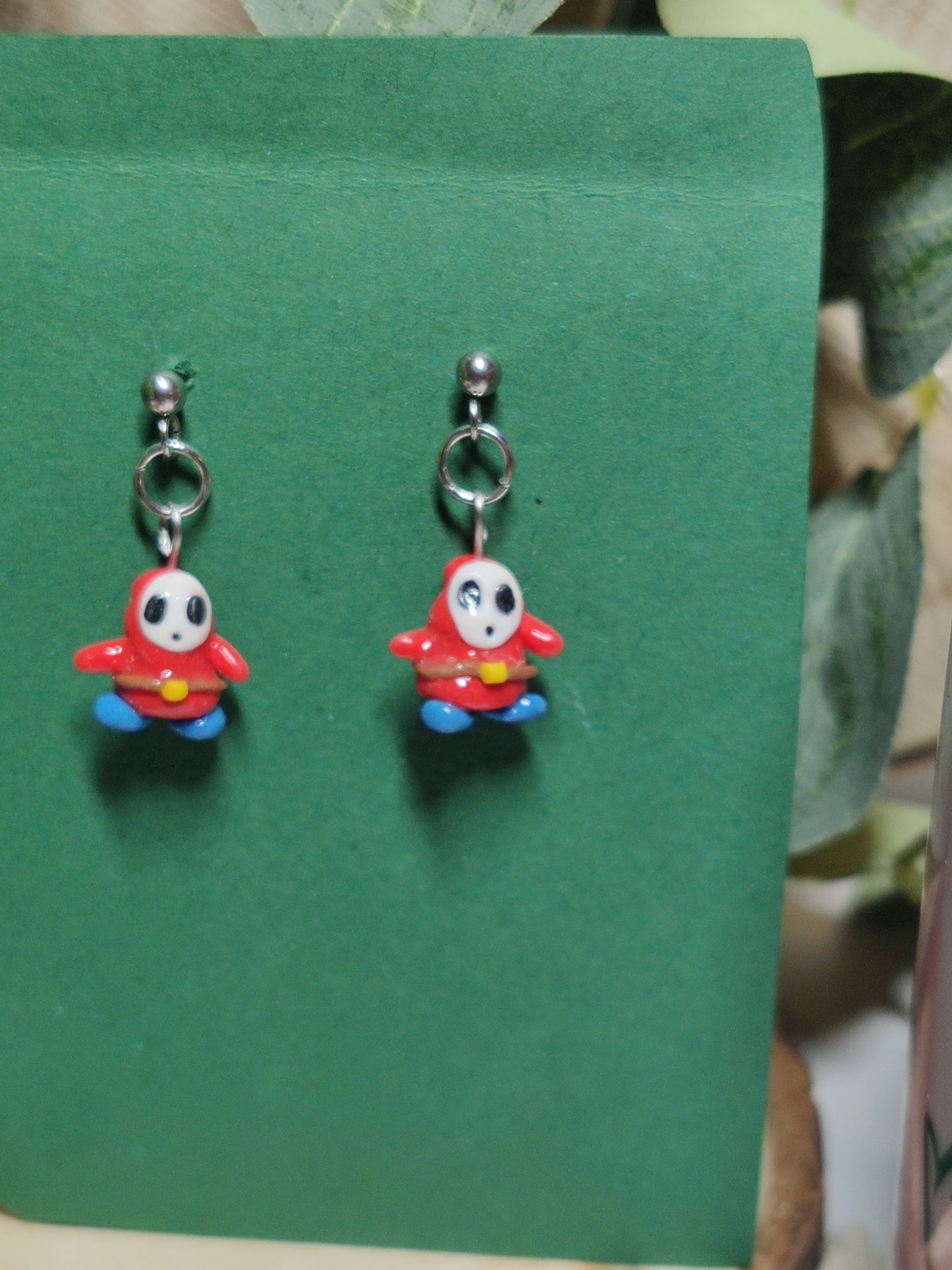 Shy guy Super Mario earrings