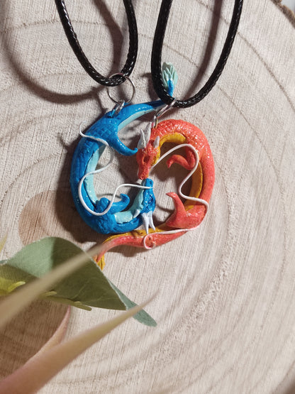 Dragons Couples Necklace -Clay-