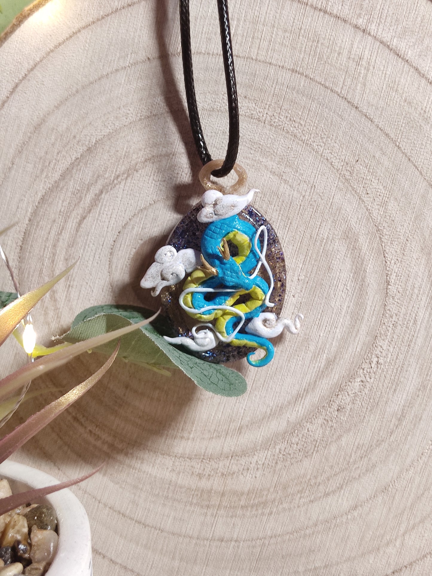 Fantasy Dragons Necklace -Clay-