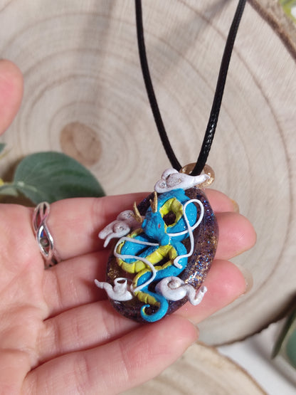 Fantasy Dragons Necklace -Clay-