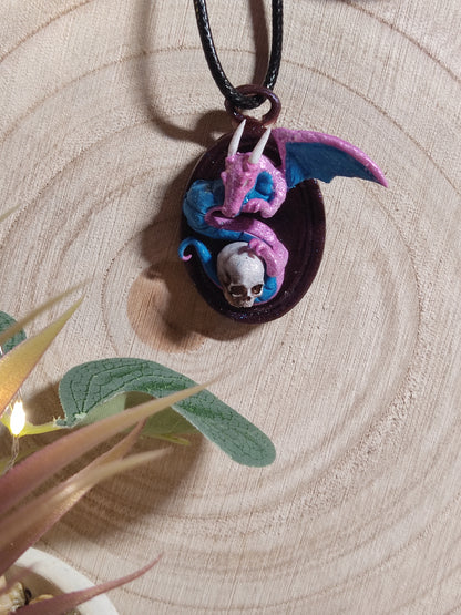 Fantasy Dragons Necklace -Clay-