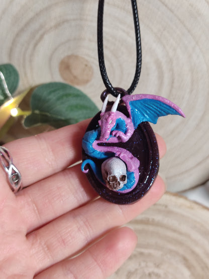 Fantasy Dragons Necklace -Clay-