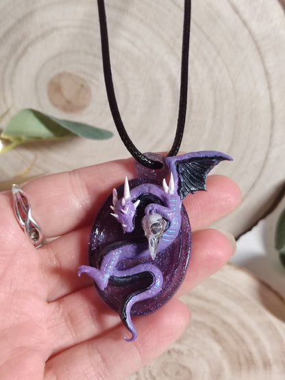 Fantasy Dragons Necklace -Clay-