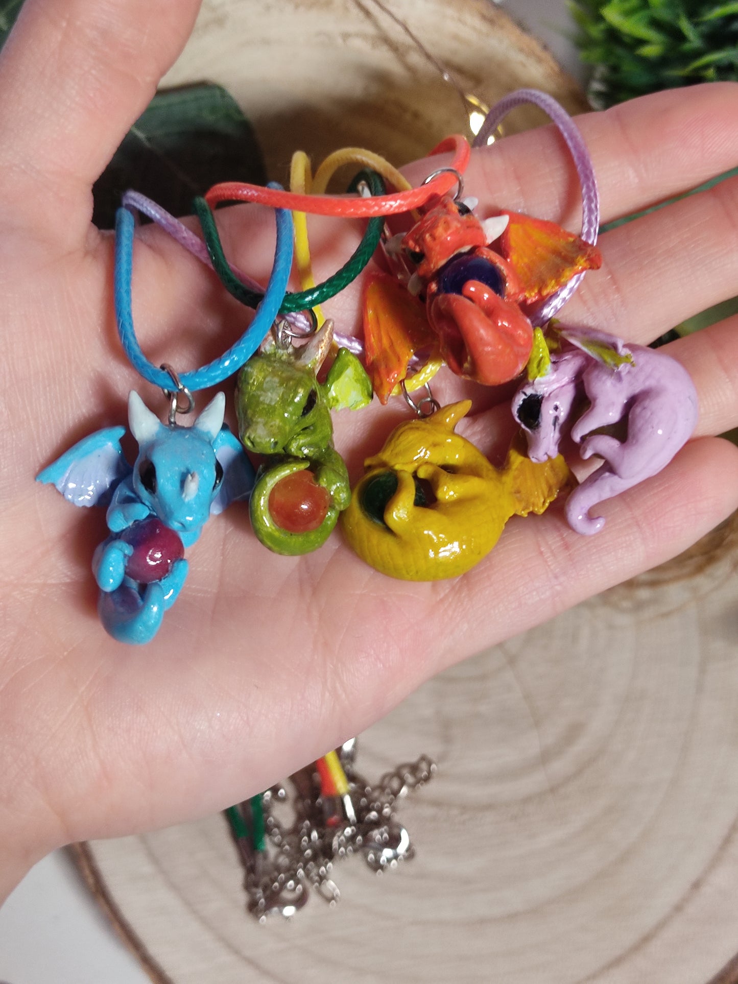 Baby Dragons Necklace -Clay-