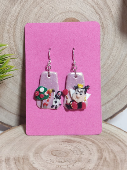 Alice in Wonderland handmade earrings -Clay-