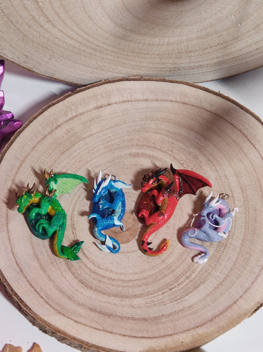 Elemental Dragons Polymerclay Necklace