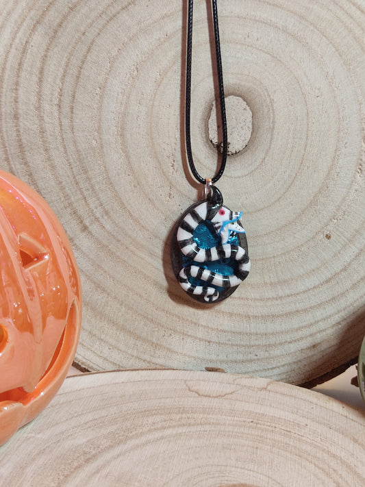 Beetlejuice Sandworm Necklace Clay