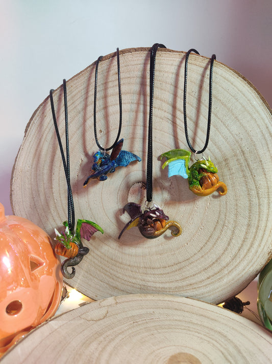 Pumpkin Dragons Handmade Necklace