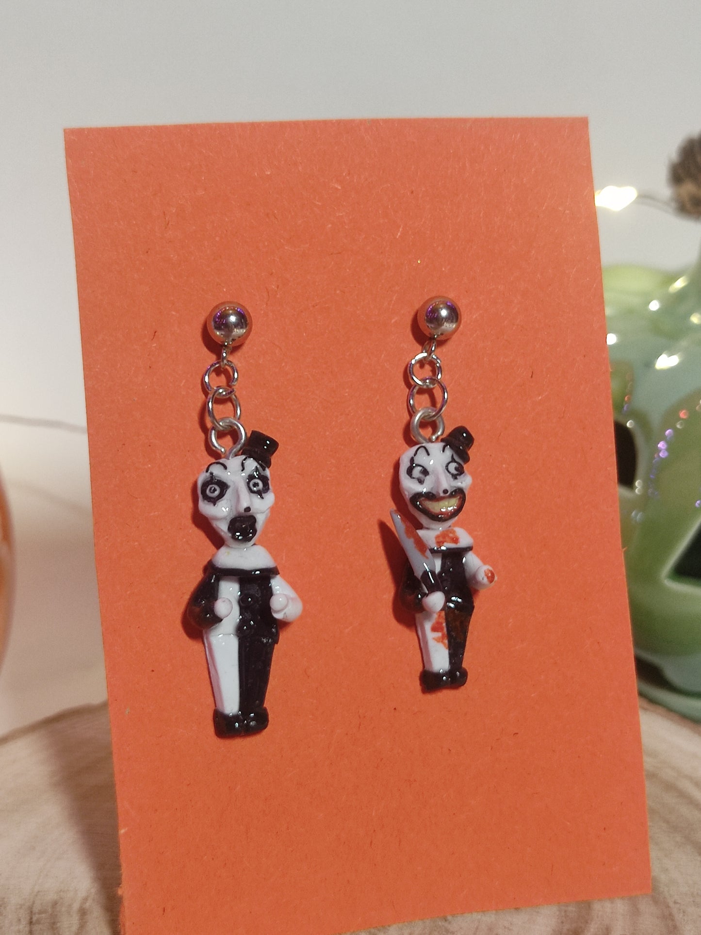 Terrifier's Art the Clown handmade earrings