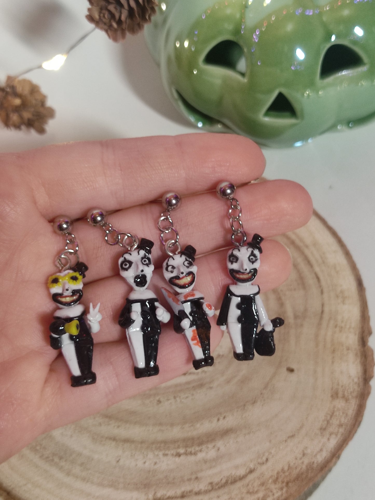 Terrifier's Art the Clown handmade earrings