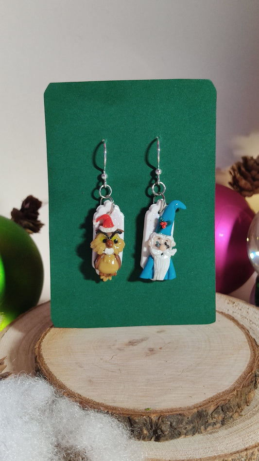 Merlin & Archimedes Christmas earrings ⚔️🪨