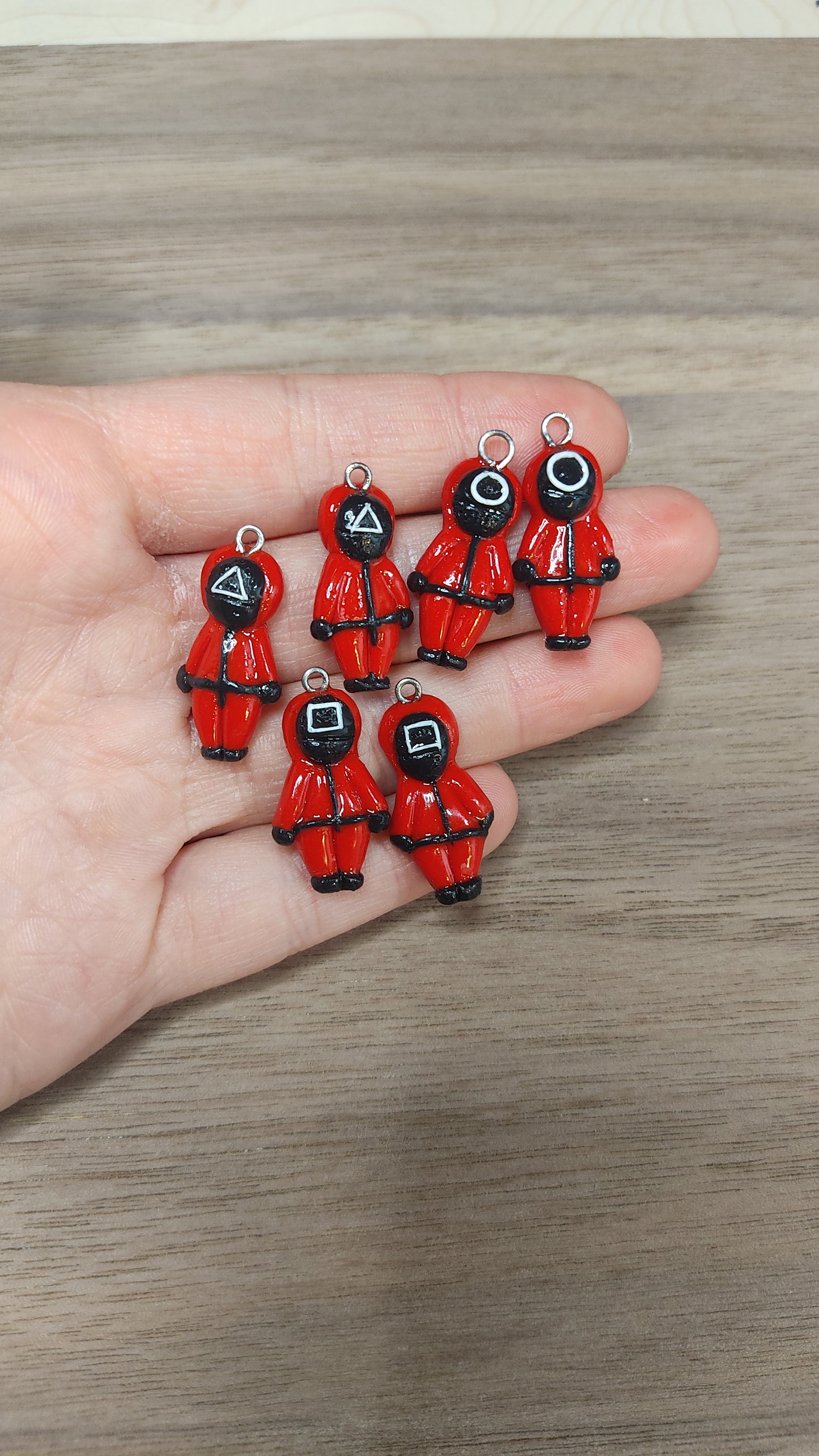 Handmade earrings Squid Game guards