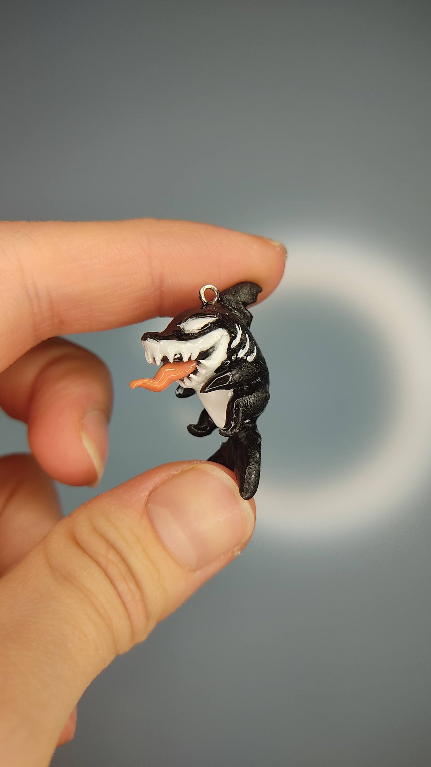 Jeff the Land Shark Super Hero Cute Necklace Keychain Handmade