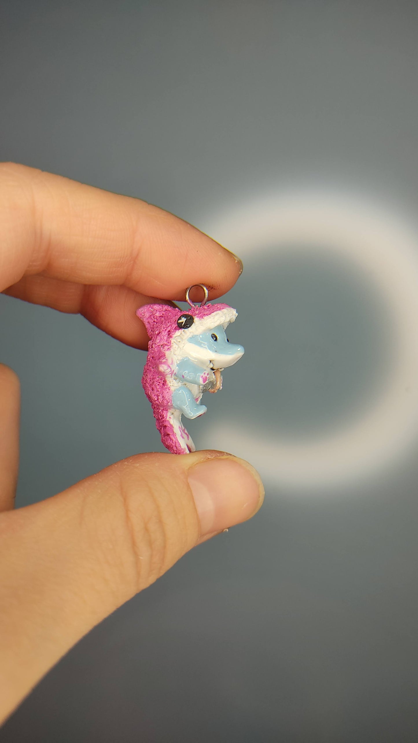 Jeff the Land Shark Super Hero Cute Necklace Keychain Handmade