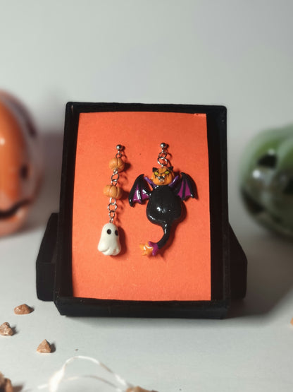 Pumpkin Ghost Chain & Yumi Halloween Earrings