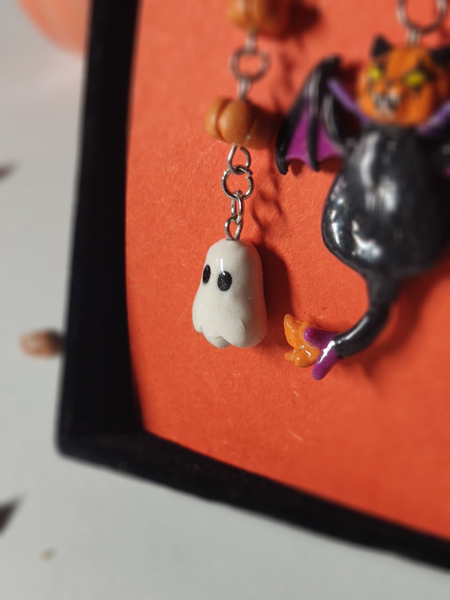 Pumpkin Ghost Chain & Yumi Halloween Earrings