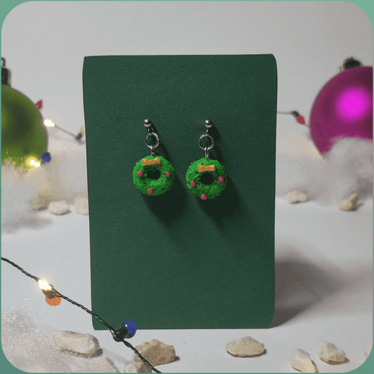 Handmade Christmas Crown Festive Earrings