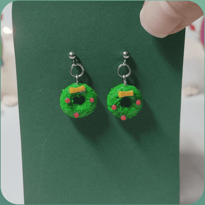 Handmade Christmas Crown Festive Earrings