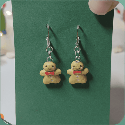 Handmade Festive Christmas Biscuit Earrings