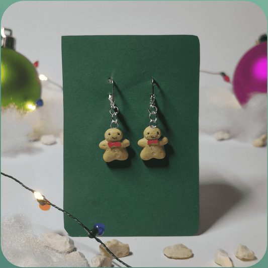 Handmade Festive Christmas Biscuit Earrings