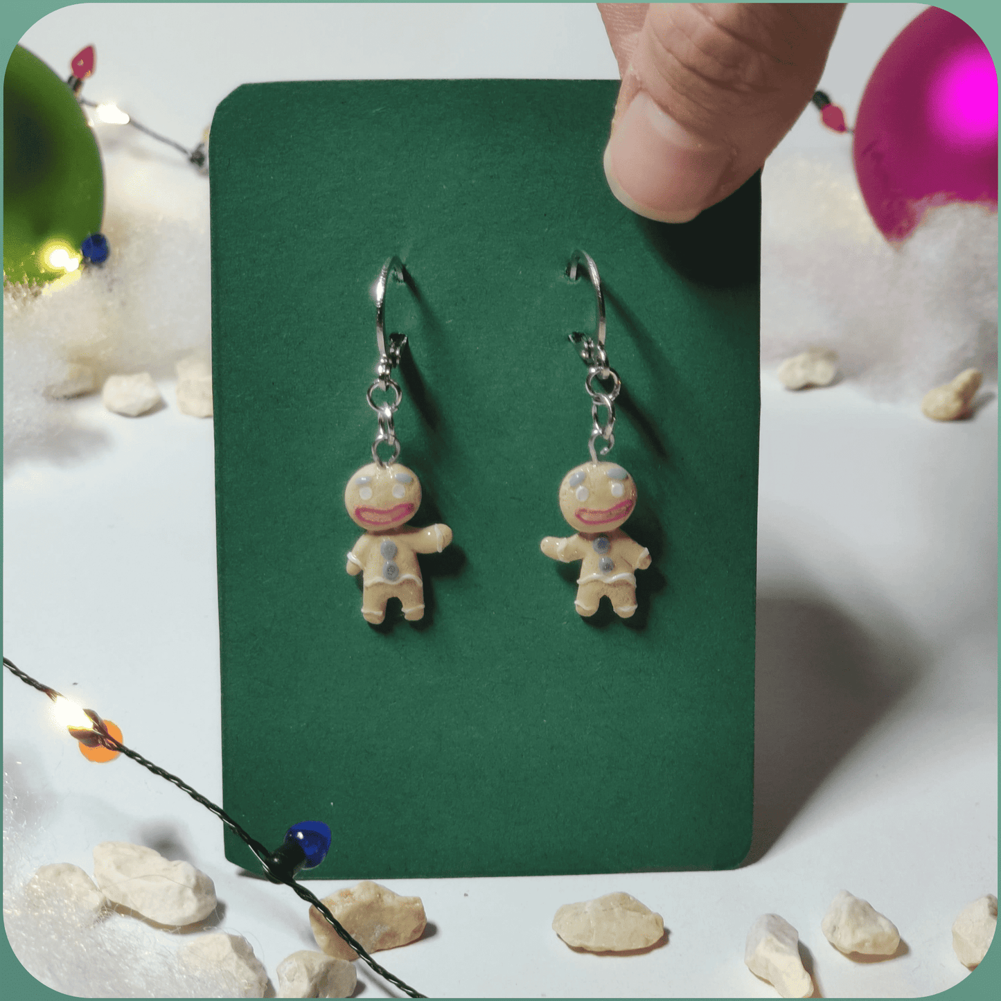 Handmade Festive Christmas Funny Biscuit Earrings