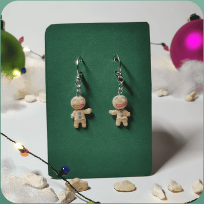 Handmade Festive Christmas Funny Biscuit Earrings