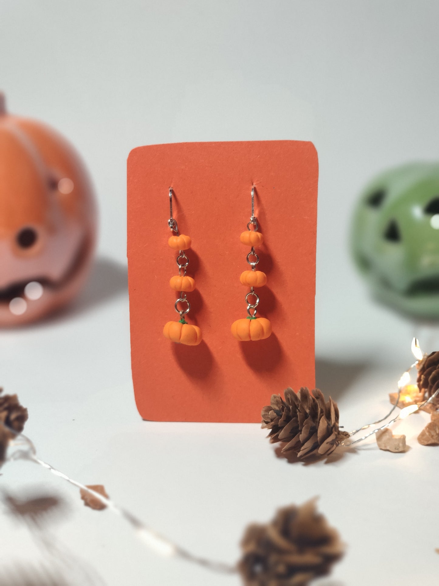 Pumpkin Chain Earrings