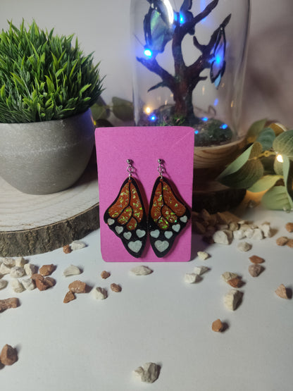 Butterfly wings earrings in Resin