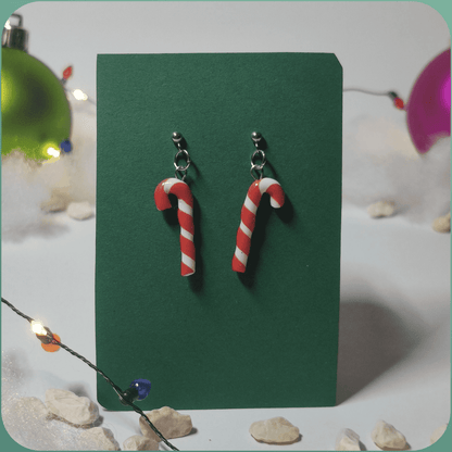 Handmade Candy Cane Festive Earrings