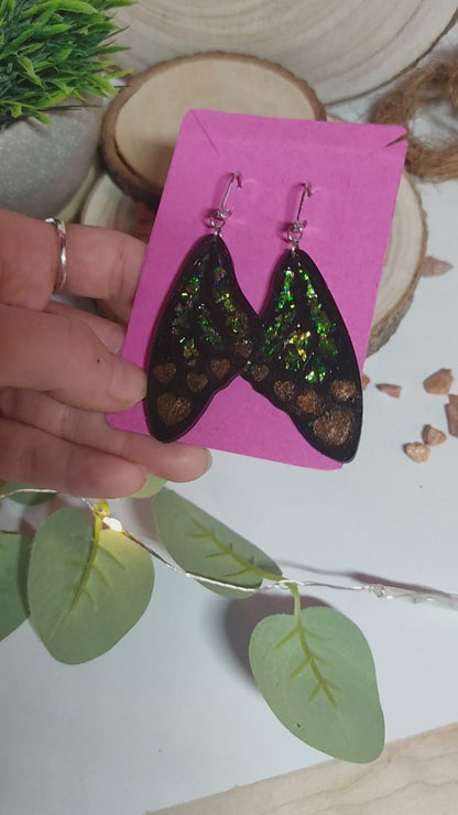 Butterfly wings earrings in Resin