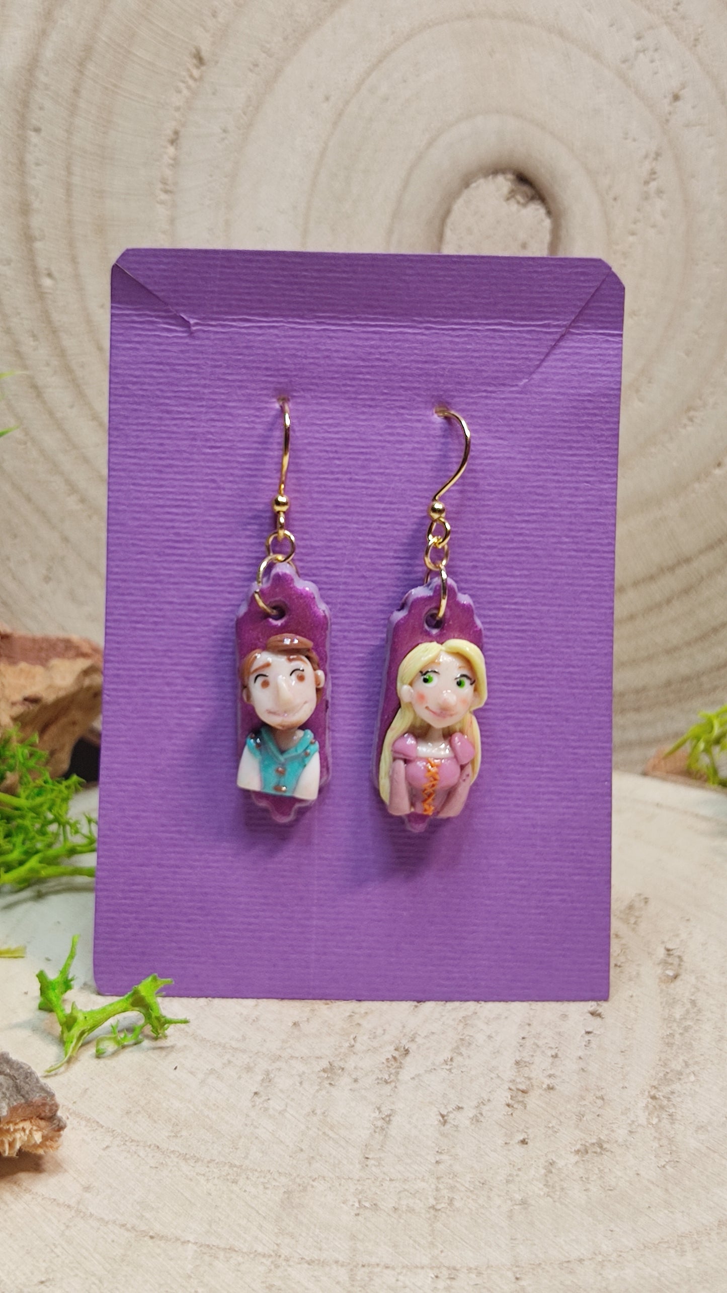 Handmade Rapunzel earrings -Clay-