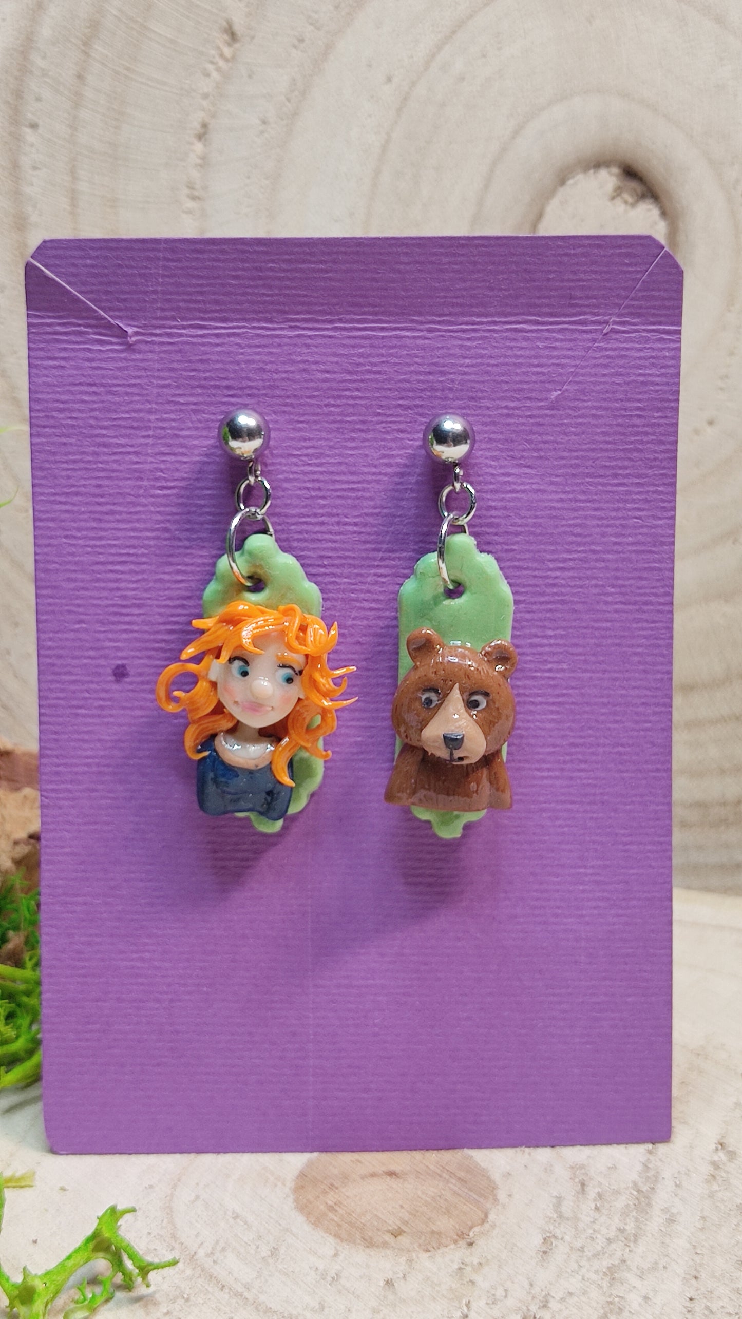 Handmade the brave earrings -Clay-