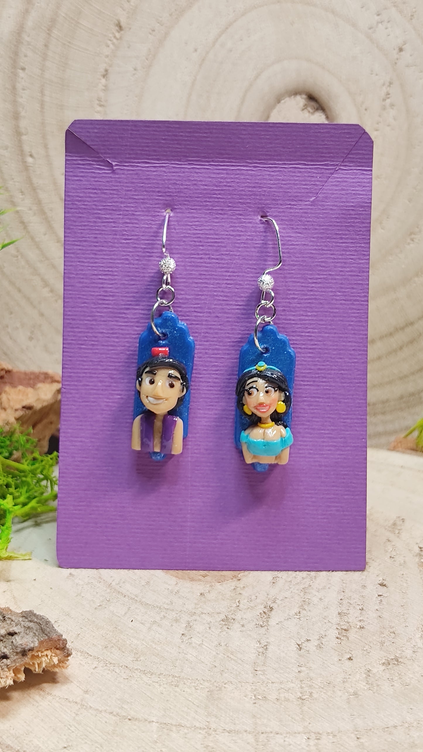 Handmade Aladdin earrings -Clay-