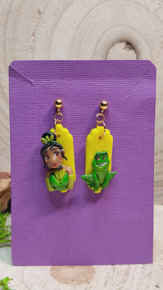 Handmade Tiana earrings -Clay-