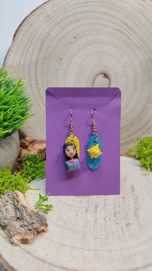 Handmade earrings Wish inspired -Clay-