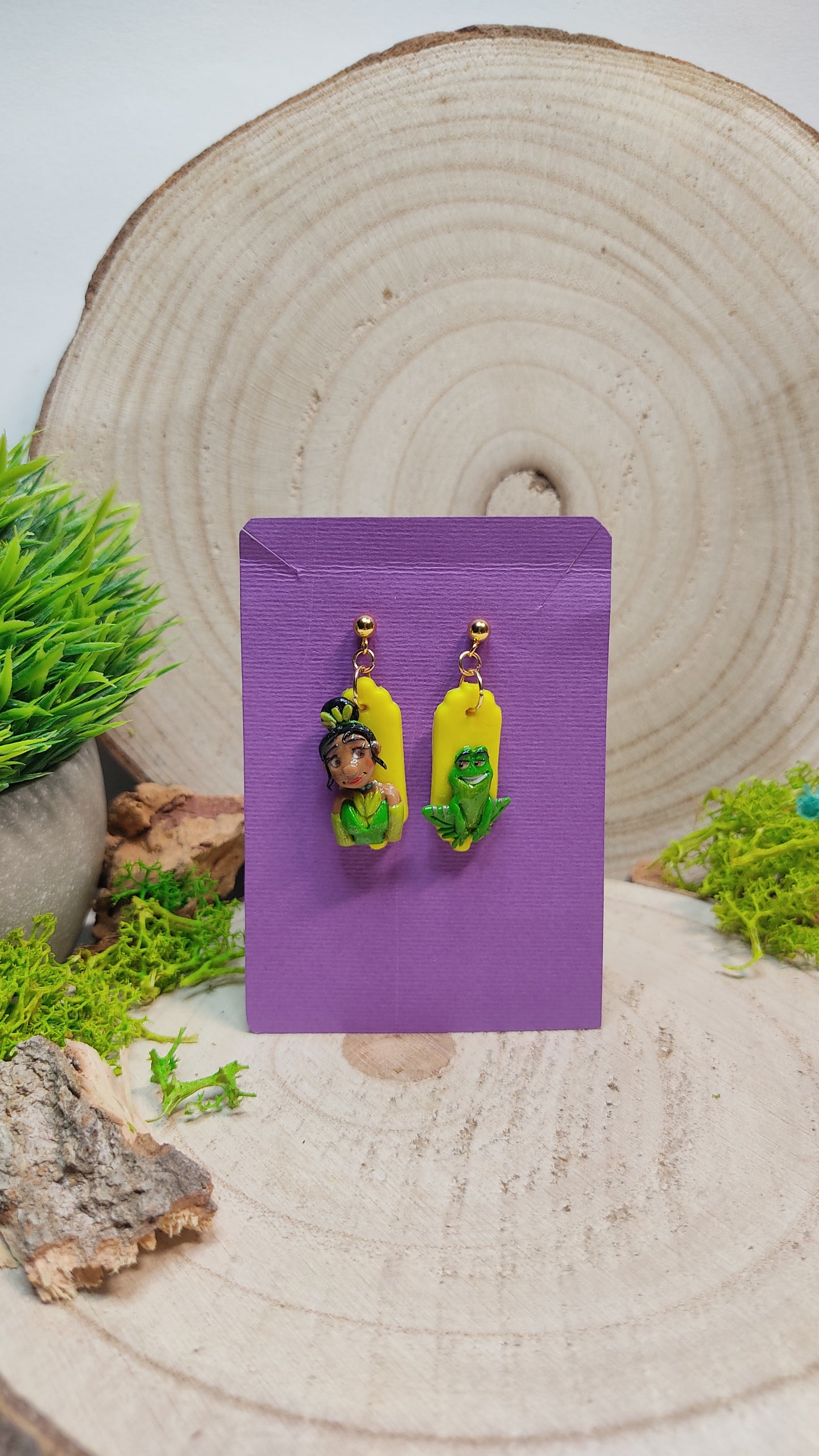 Handmade Tiana earrings -Clay-