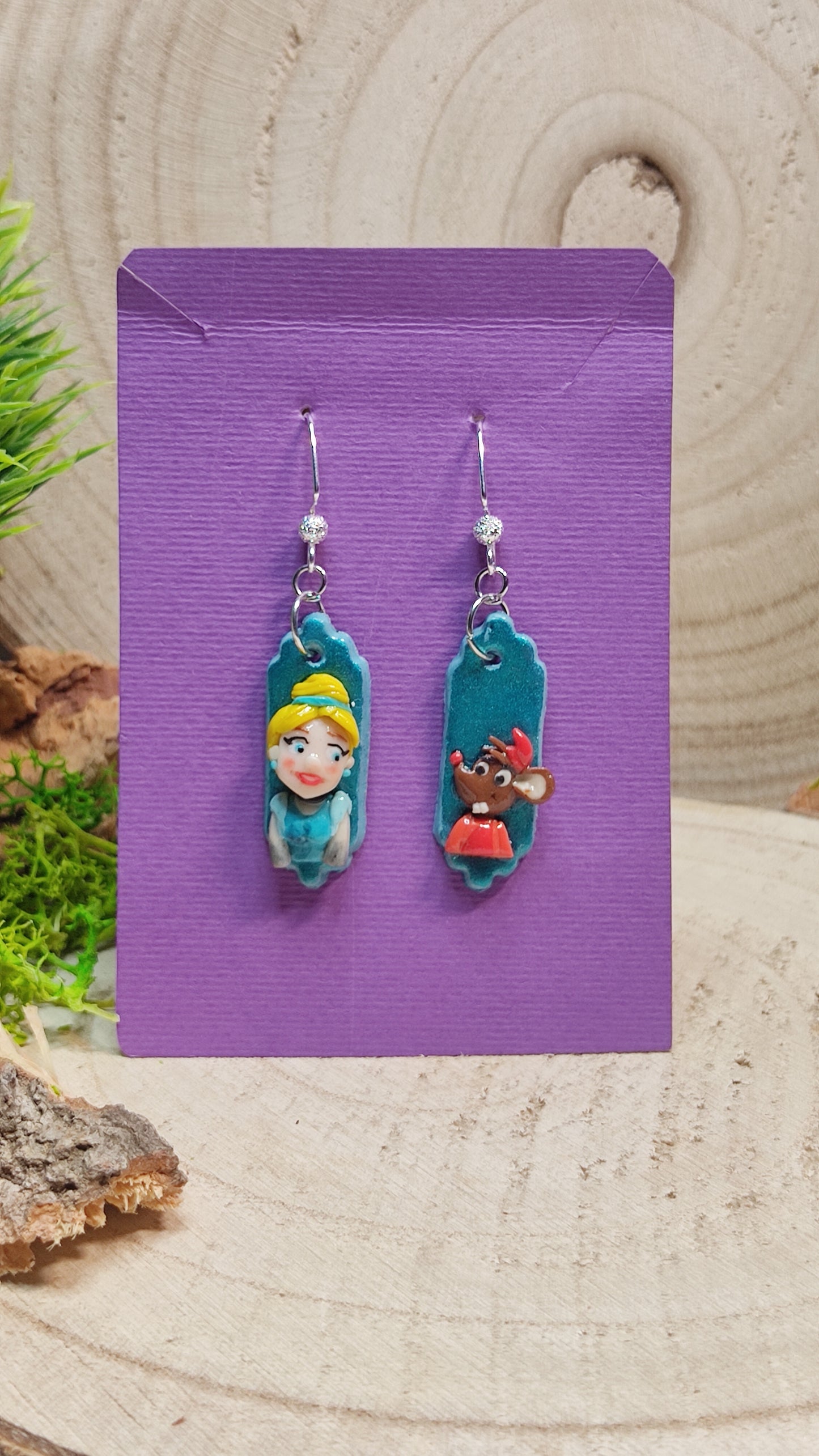 Handmade Cinderella earrings -Clay-