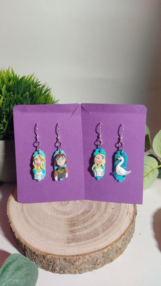 The Swan princess handmade earrings -Clay-